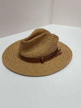 NWOT Macchiato di Ruggine Straw Fedora with Brown Band
